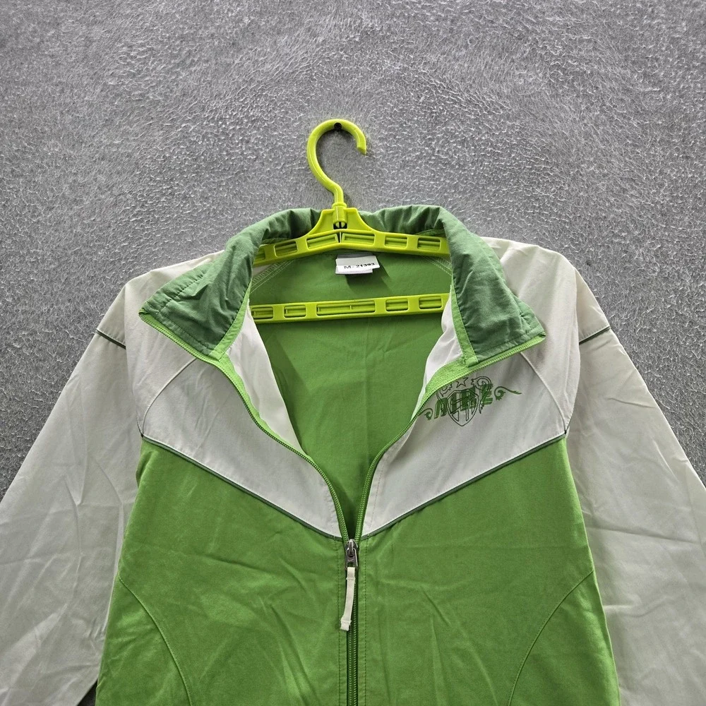 VINTAGE Nike Women Jacket M Green Track Colorblock Logo Y2K READ